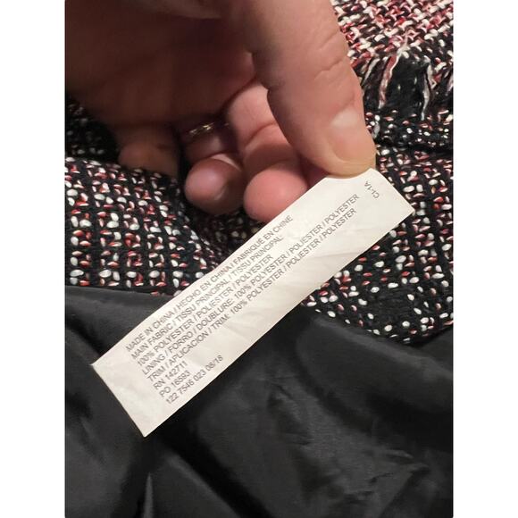 ELOQUII Sleeveless Tweed Fit and Flare Red Black White Plaid Short Dress Size 16 - Picture 8 of 15